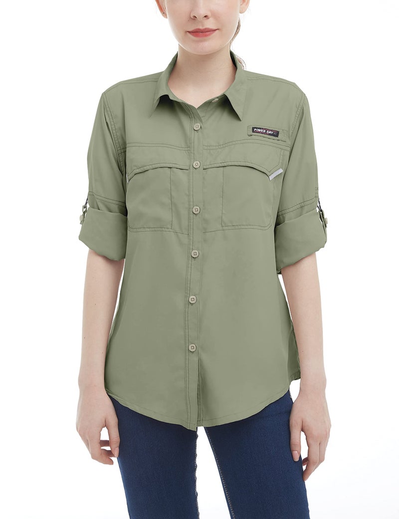 Little Donkey Andy Women's UPF 50+ UV Protection Shirt, Long Sleeve Fishing Shirt, Breathable and Fast Dry Tea XL - Image 1